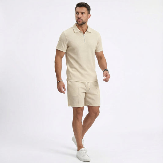 The Summer Quarter-Zip Casual Set