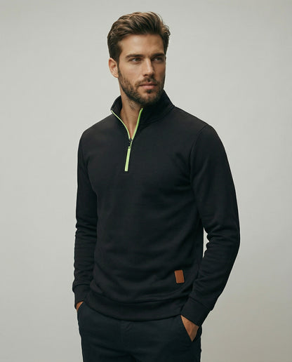 Autumn Men's Half Zipper Sweatshirts Long Sleeve Solid Color Pullover Turtleneck Streetwear Winter Warm Jacket Sport Coats