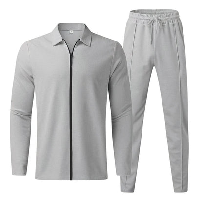 Men's Long Sleeve Polo Shirt, High Quality Suit, Outdoor Casual Zipper Pants
