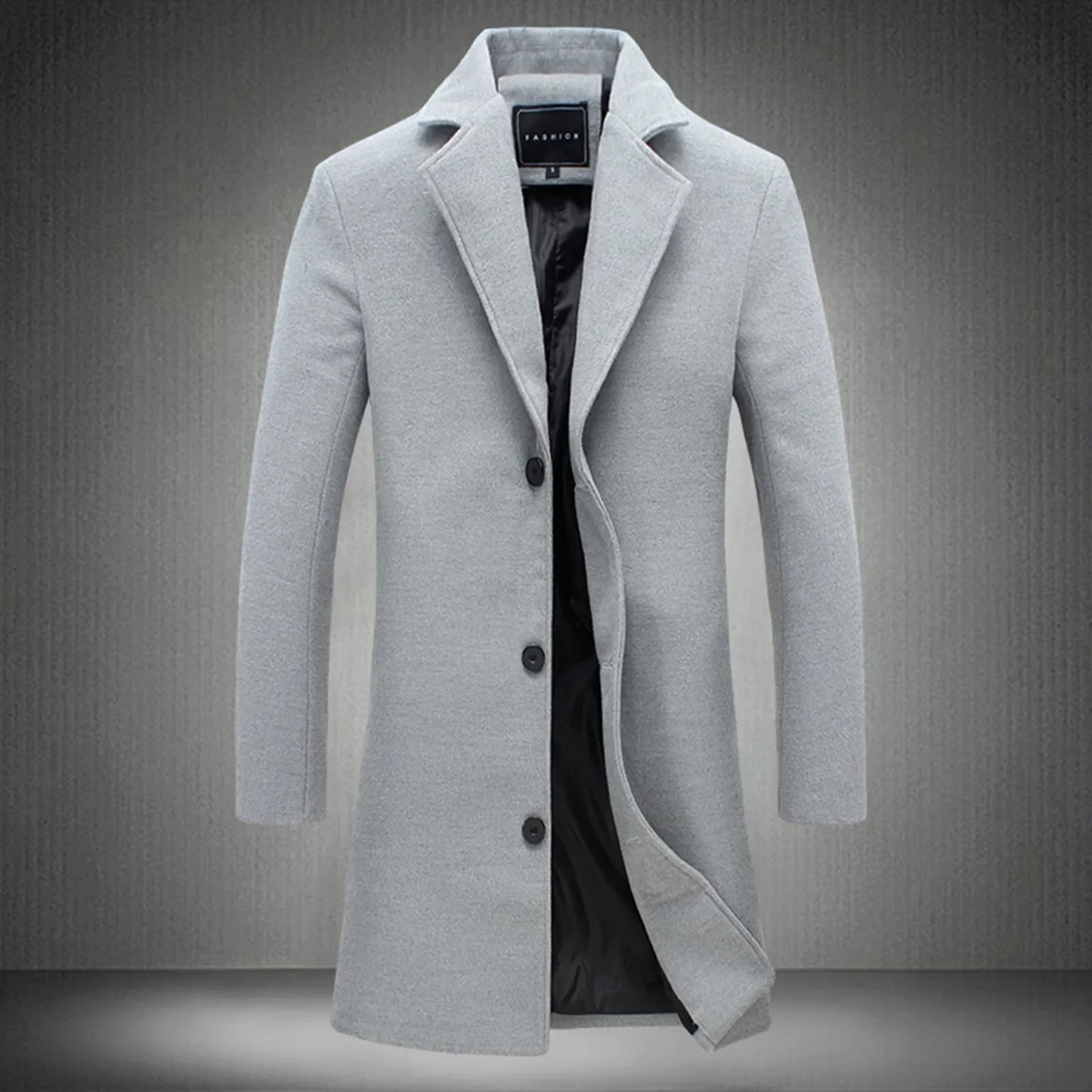 Men's Slim Fit Crew Neck Overcoat