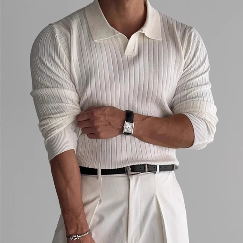 V-neck Knitted Jacquard Polo