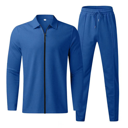 Men's Long Sleeve Polo Shirt, High Quality Suit, Outdoor Casual Zipper Pants