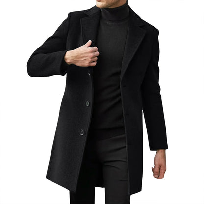 Men's Slim Fit Crew Neck Overcoat