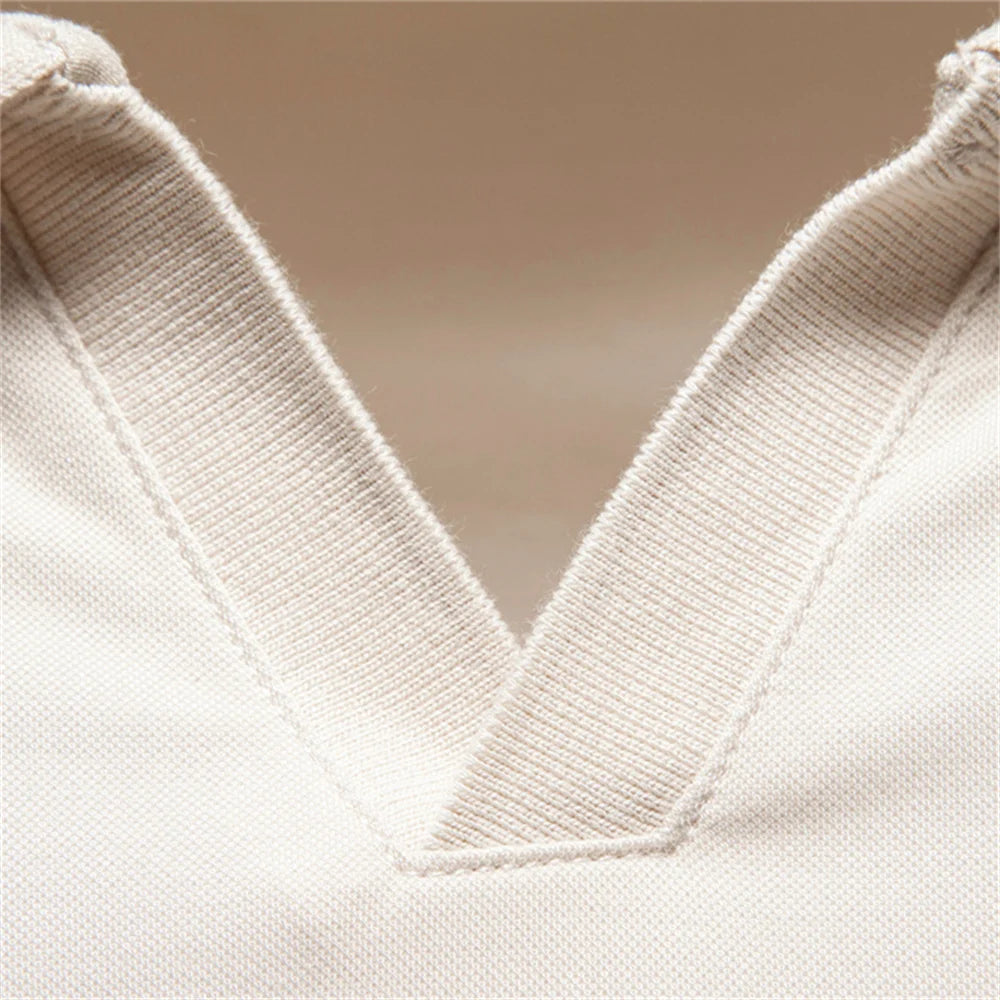 AIOPESON Breathable Silky Polo Shirt for Men Solid Color Old Money Skin Friendly Soft Cool Casual Polo Shirts Male