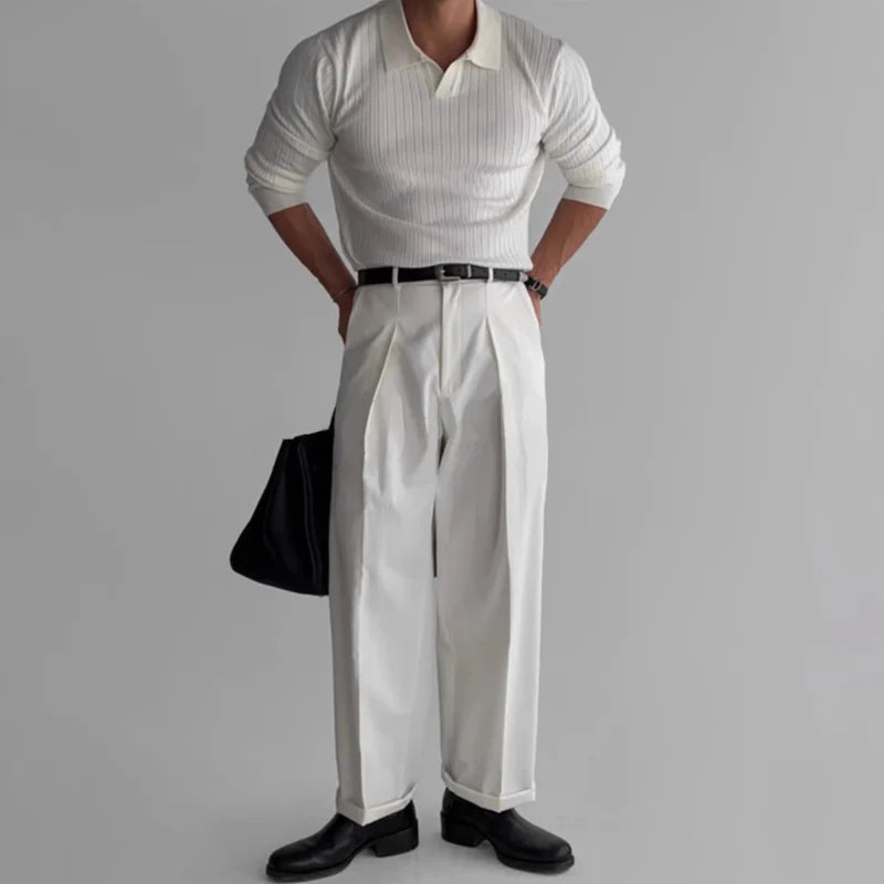 V-neck Knitted Jacquard Polo