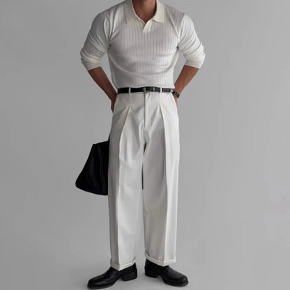 V-neck Knitted Jacquard Polo