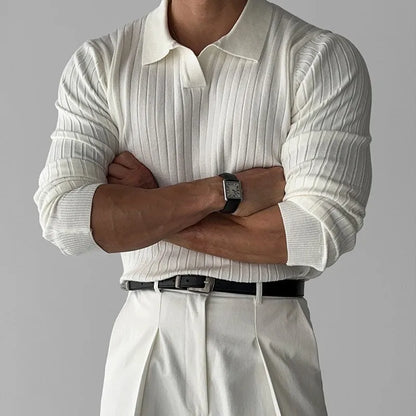 V-neck Knitted Jacquard Polo