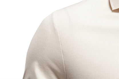 AIOPESON Breathable Silky Polo Shirt for Men Solid Color Old Money Skin Friendly Soft Cool Casual Polo Shirts Male