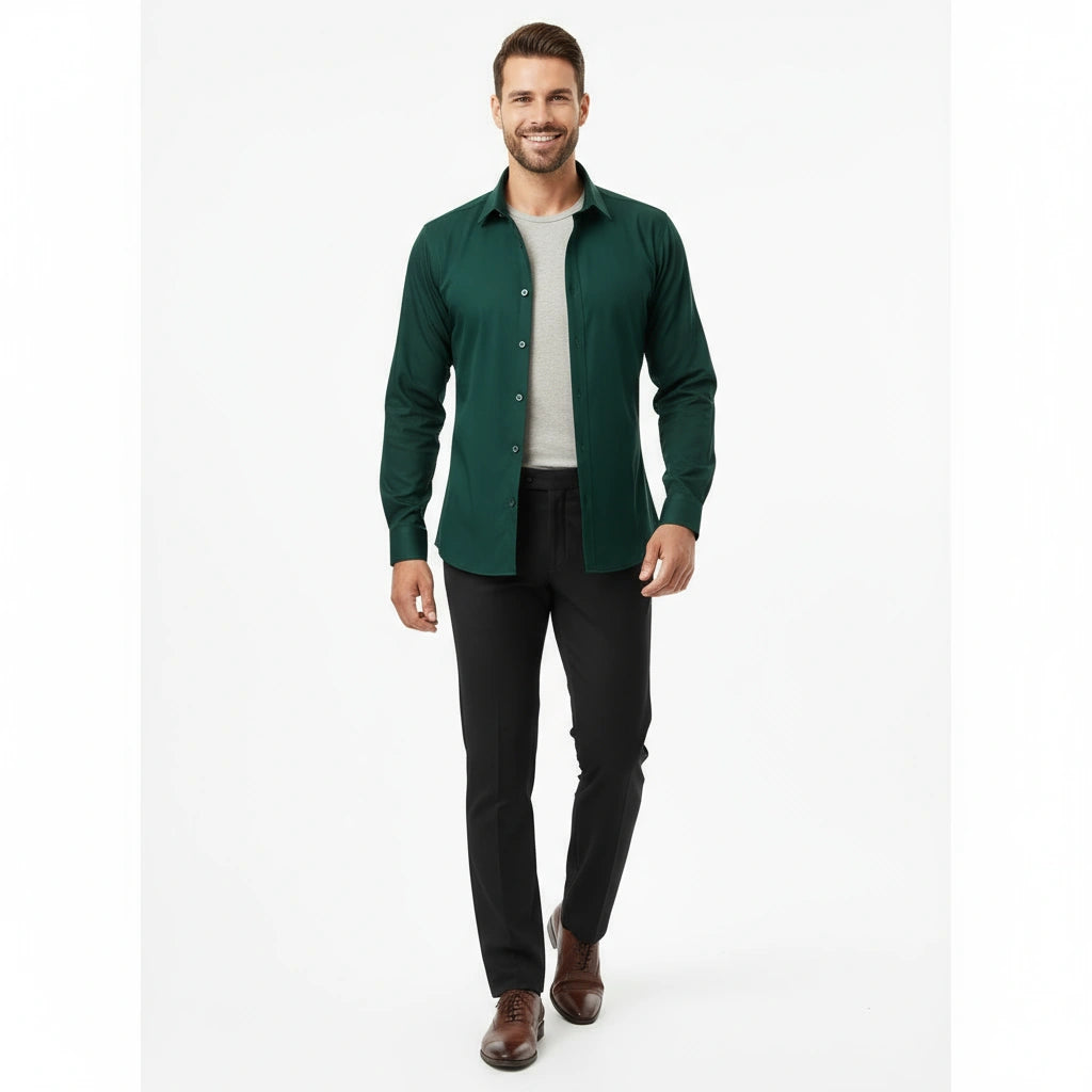 Men's Slim Fit Stretch Dress Shirt (Flex Comfort)