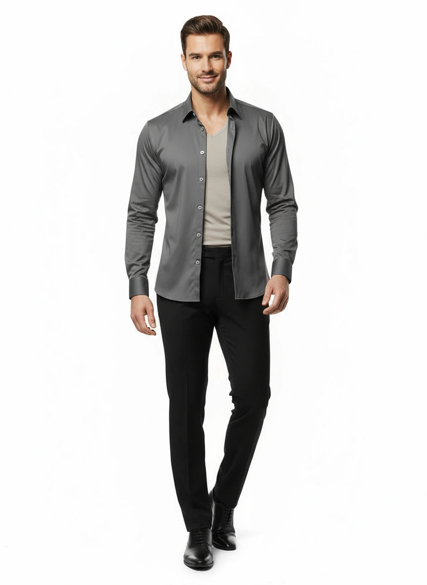 Men's Slim Fit Stretch Dress Shirt (Flex Comfort)