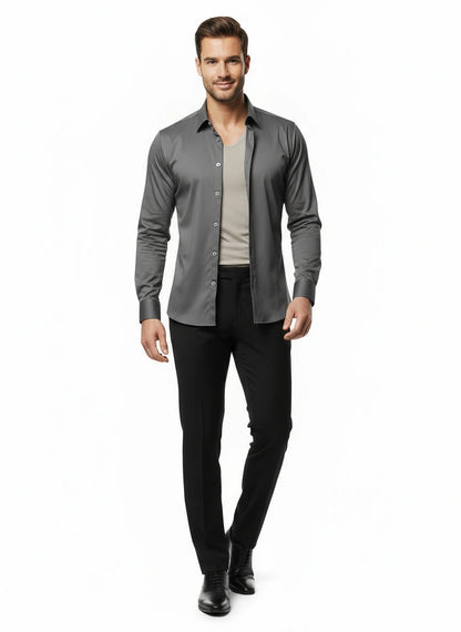 Men's Slim Fit Stretch Dress Shirt (Flex Comfort)