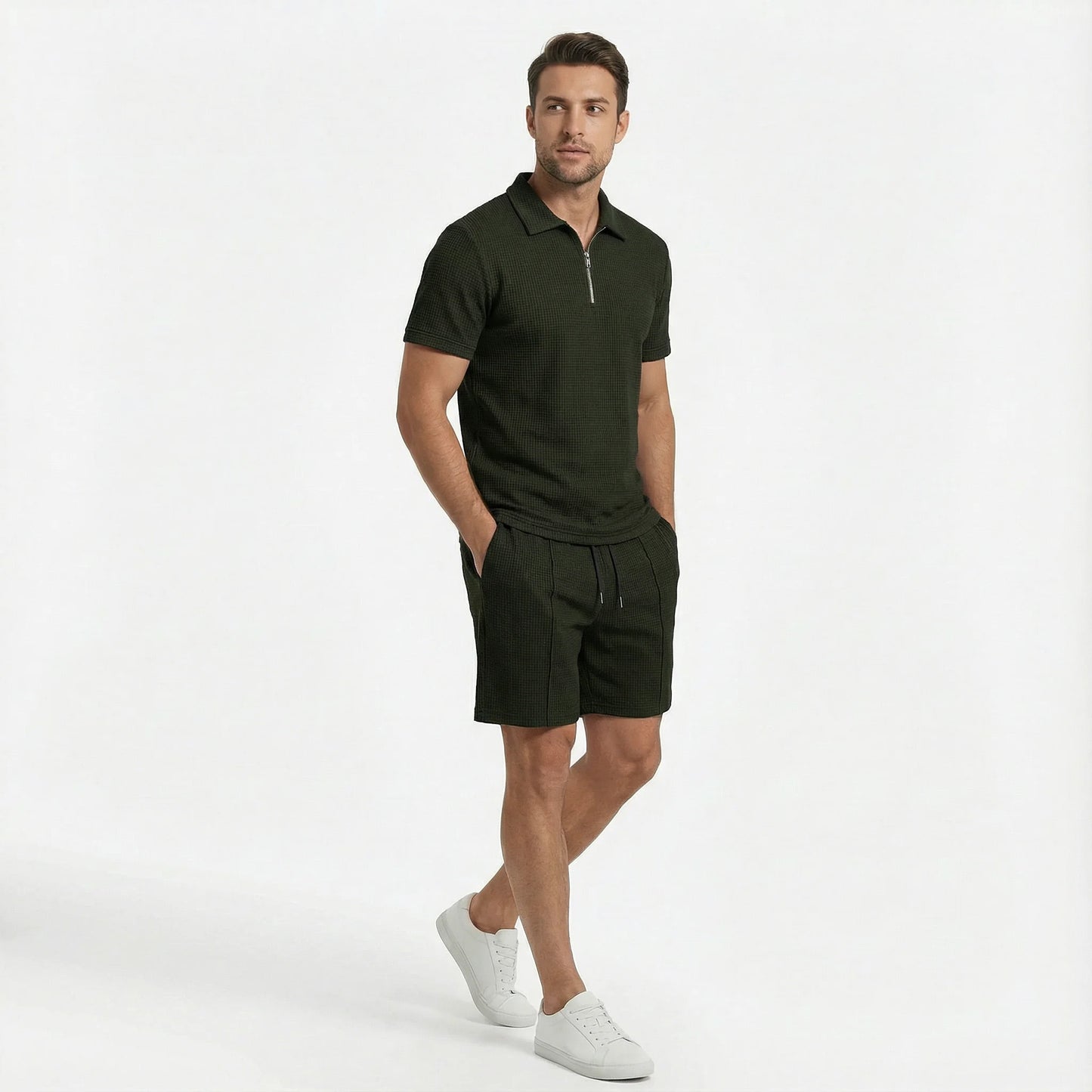 The Summer Quarter-Zip Casual Set