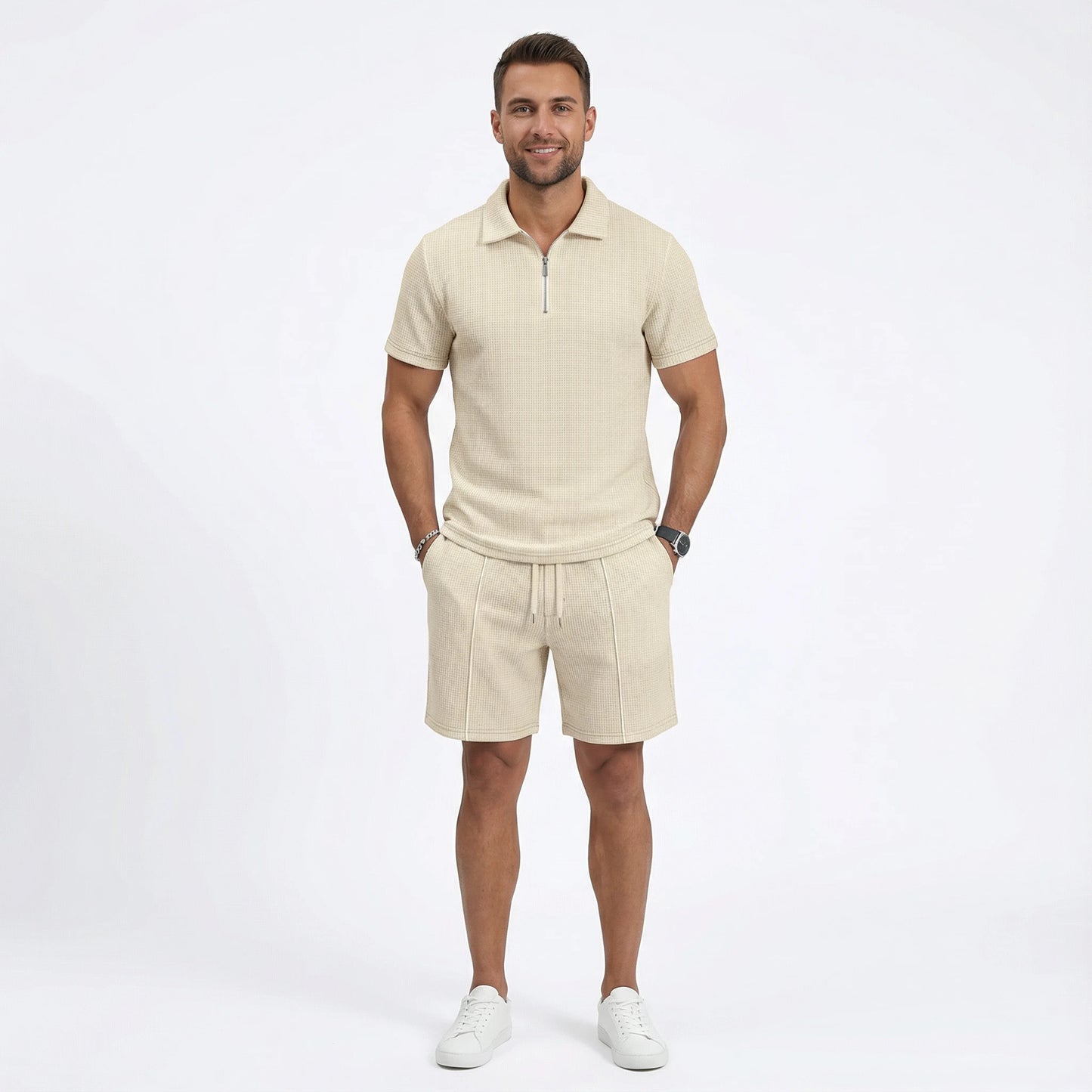 The Summer Quarter-Zip Casual Set