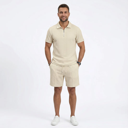 The Summer Quarter-Zip Casual Set