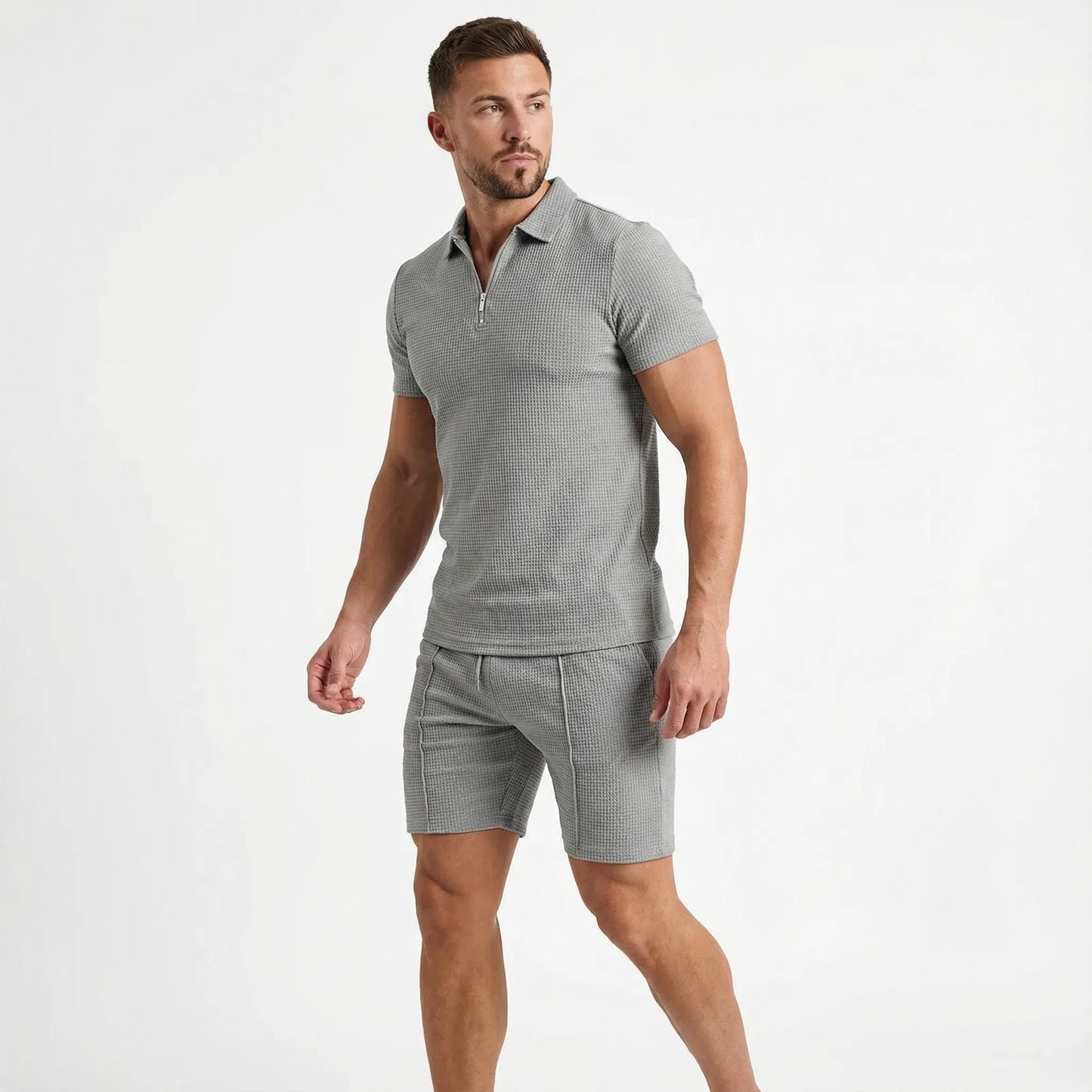 The Summer Quarter-Zip Casual Set