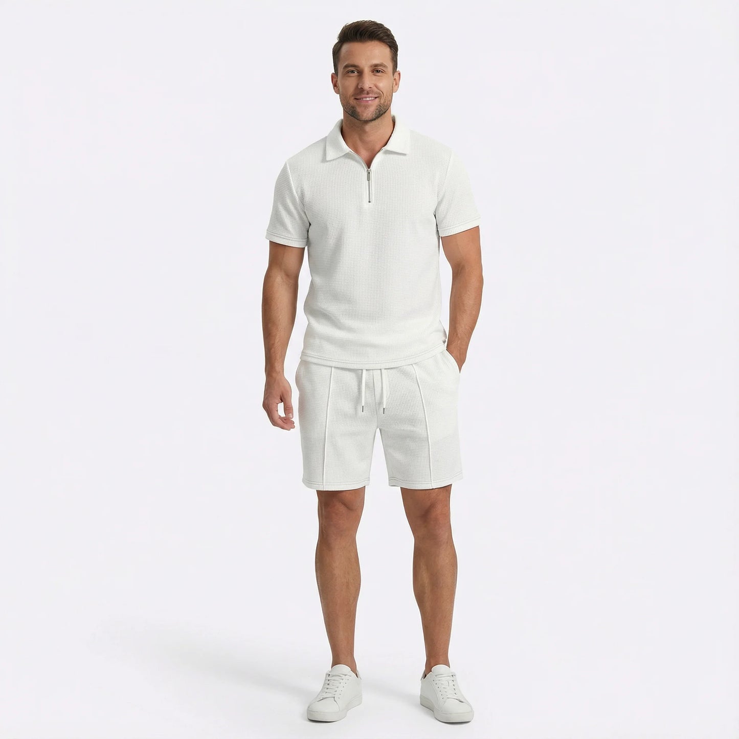 The Summer Quarter-Zip Casual Set