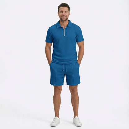 The Summer Quarter-Zip Casual Set