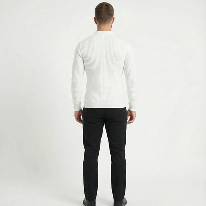 Men's Long Sleeve Muscle Fit Ribbed Polo